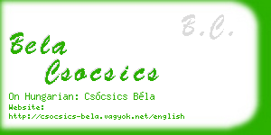 bela csocsics business card